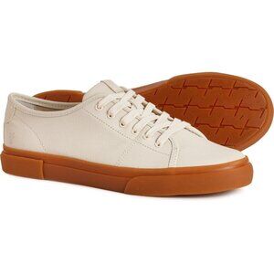 Frye Womens Gia Low Lace Sneakers Leather Upper White Tan Sole Casual Size 7.5